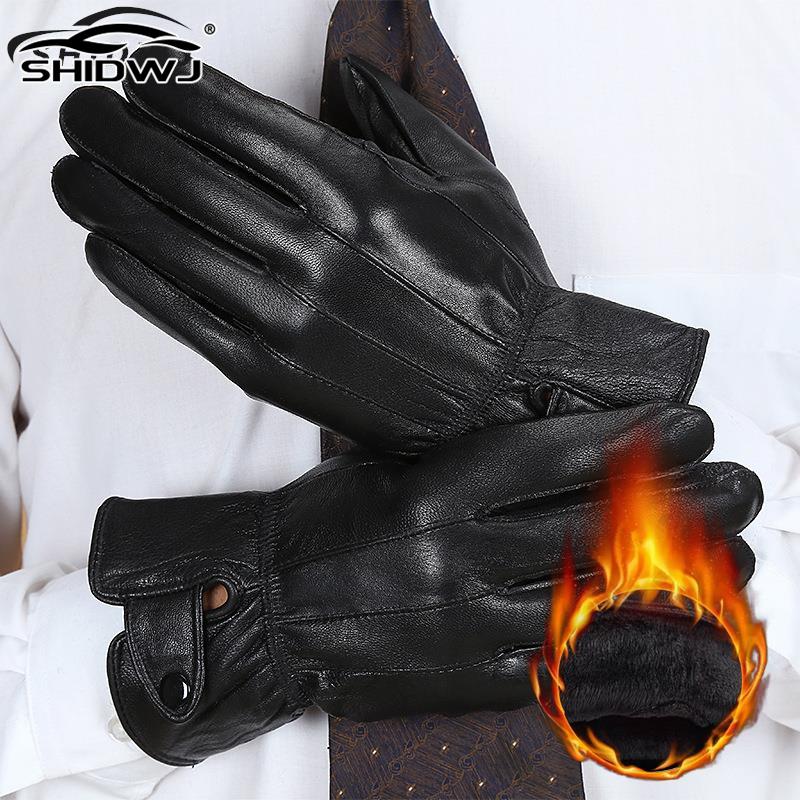 Leather Driving Glove - 남성용 PU 가죽 겨울 가을 운전