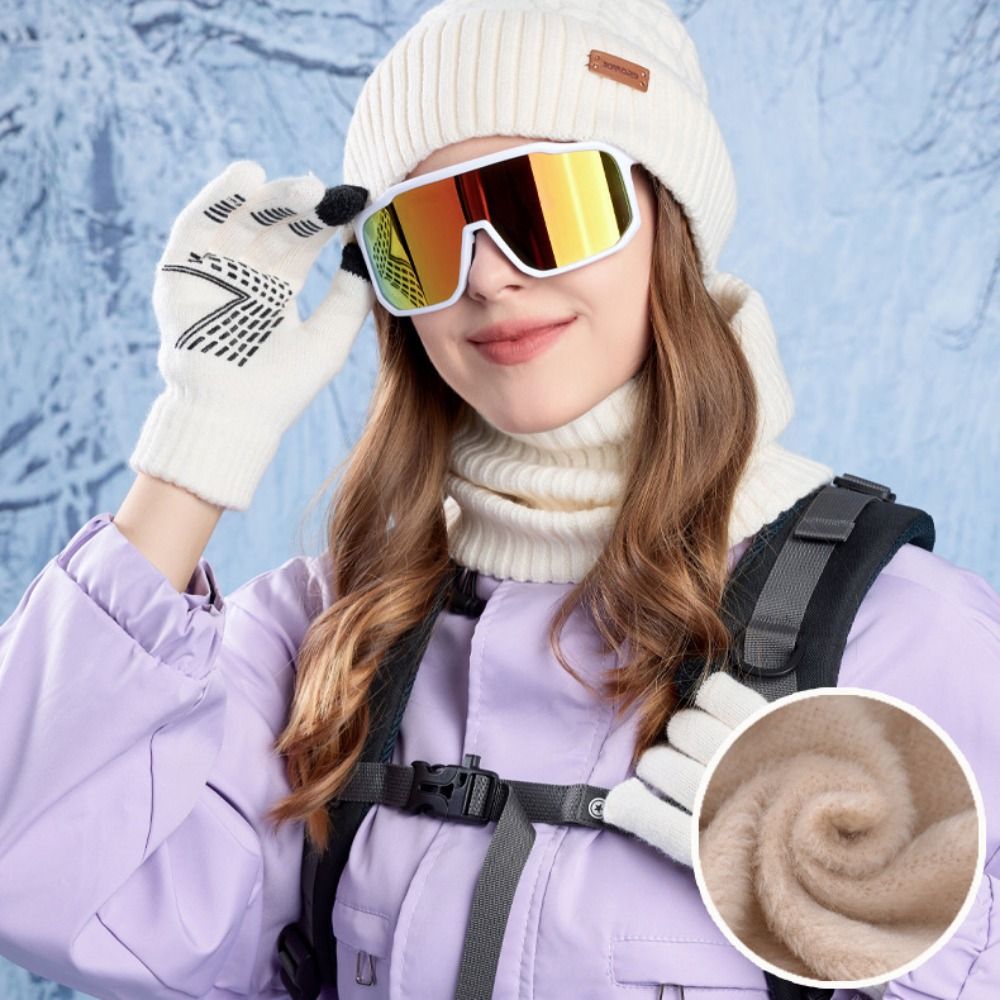 Wool Glove Lined - 3종 세트 등산용 단색 모자 스카프