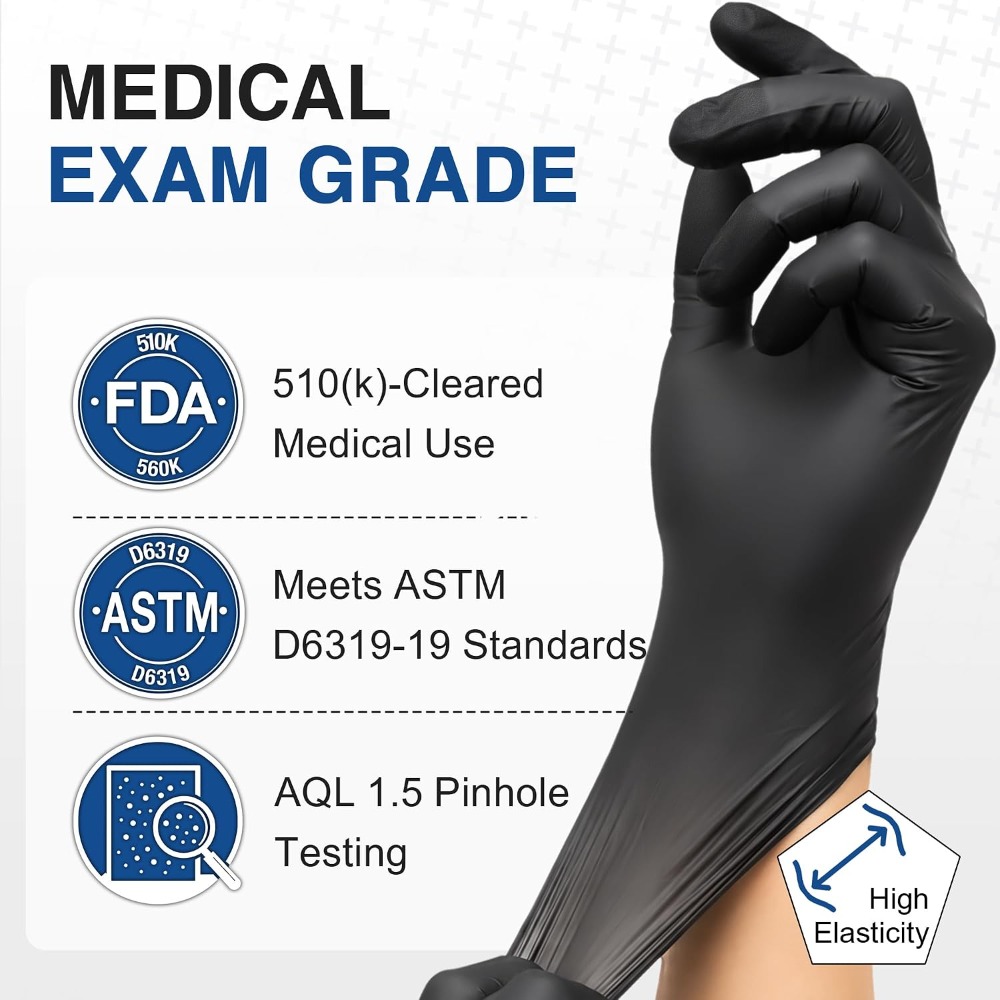 Exam Glove Nitrile - 일회용 검정 니트릴 장갑 파우더 프리