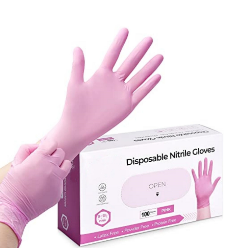 Latex Disposable Glove - 가정용 청소용 핑크 니트릴 일회용 장갑