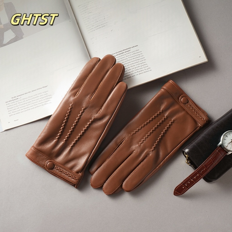 Leather Driving Glove - 남성용 진짜 가죽 장갑, 운전 라이딩용