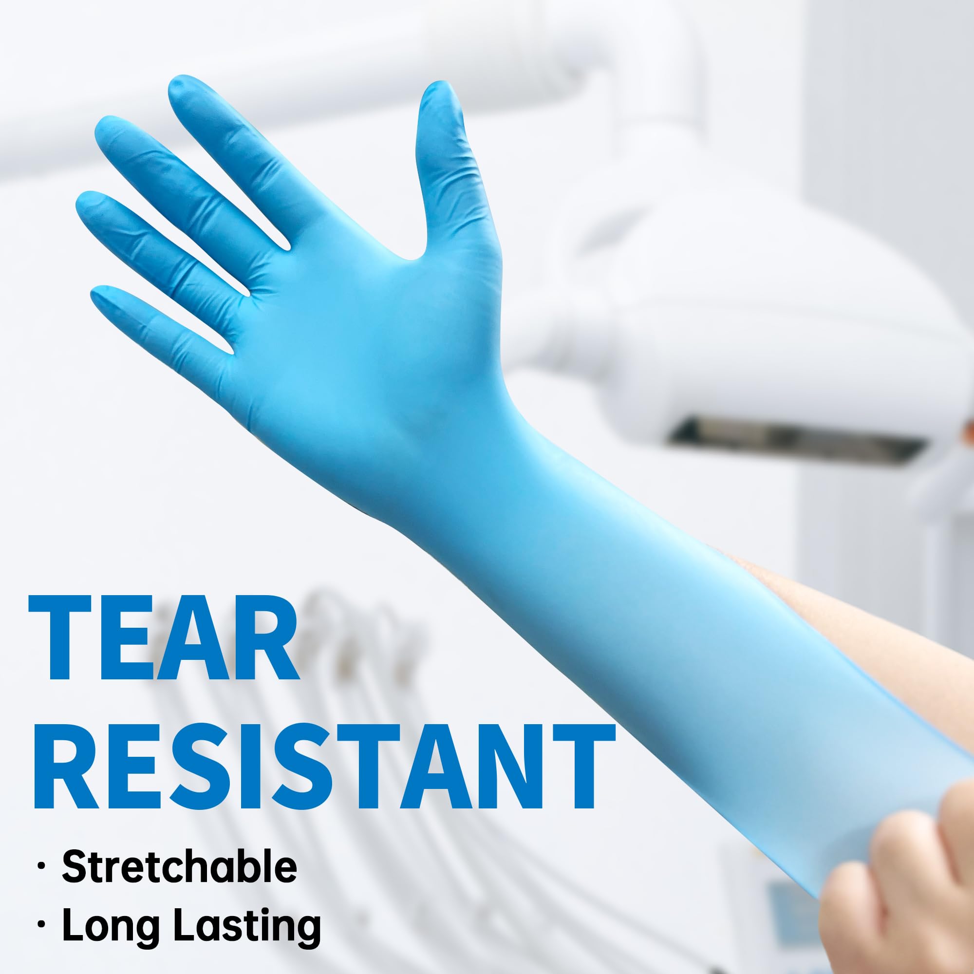 Exam Glove Nitrile - 파란색 니트릴 일회용 검진 장갑, 4.5mil