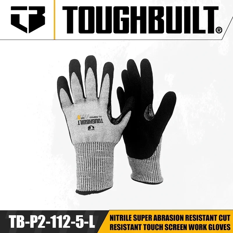 Nitrile Mechanic Glove - TOUGHBUILT TB-P2-112-5-L 니트릴 초내마모성 절단 방지
