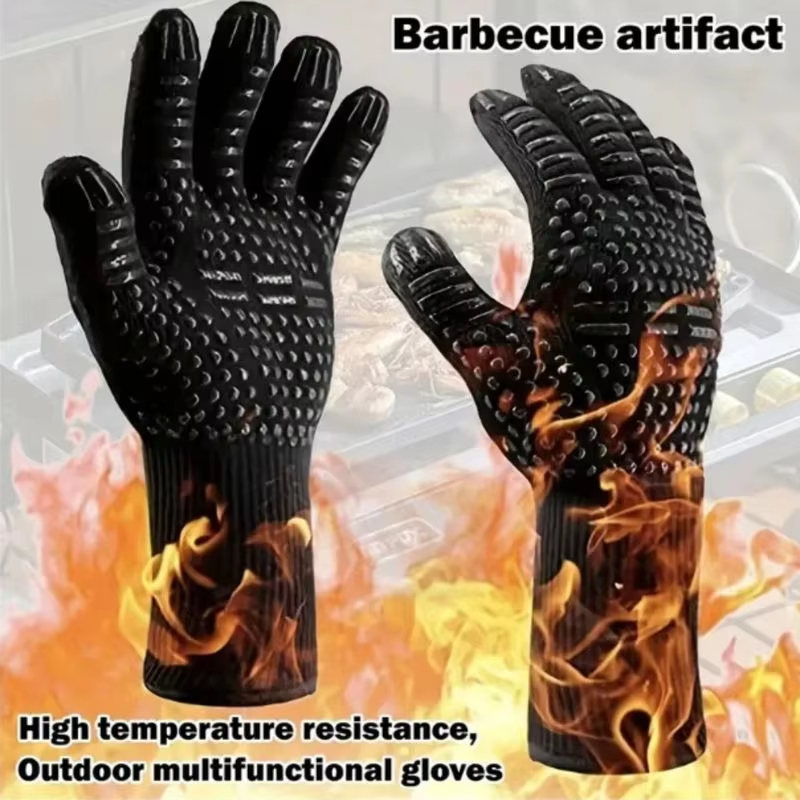 Oven Mitt Silicone - 원피스 바베큐 장갑 고온 저항 오븐