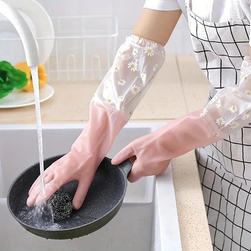 Dish Glove Rubber - 가정용 긴팔 고무장갑 설거지 장갑 주방
