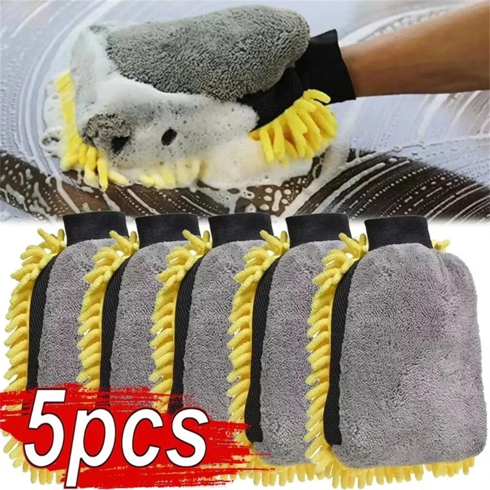 Gardening Glove Waterproof - 1/5pcs 세차 장갑 방수 마이크로 화이버