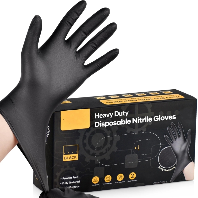 Nitrile Mechanic Glove - 20PCS 검은 일회용 니트릴 장갑 4Mil