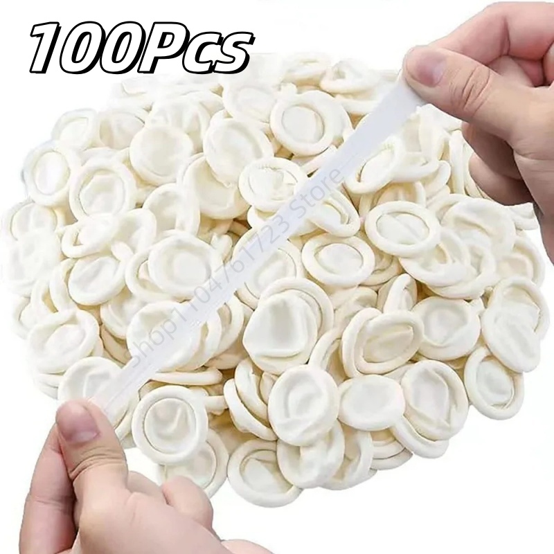 Latex Disposable Glove - 100Pcs 일회용 손가락 커버 고무 장갑