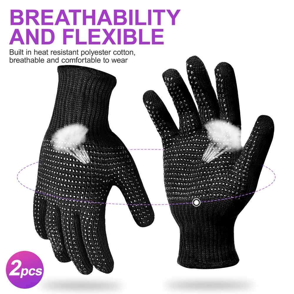 Heat Resistant Glove - 실리콘 범프가 있는 내열 장갑, 헤어