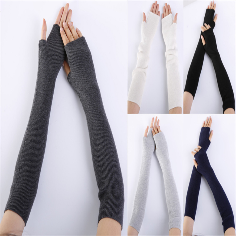 Fingerless Glove Knit - 남녀공용 손가락 없는 장갑, 따뜻한 부드러운