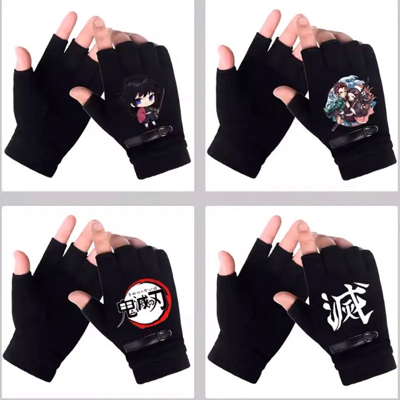 Fingerless Glove Knit - 애니메이션 악마 슬레이어 학생 반 손가락