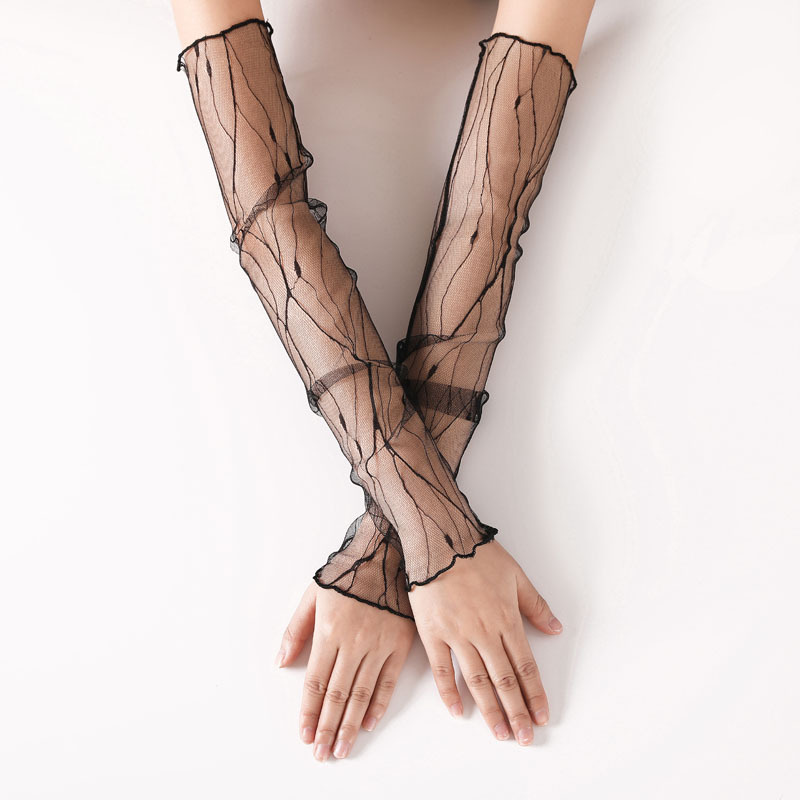 Cycling Glove Padded - 여성용 메쉬 아이스 슬리브, 긴 소매