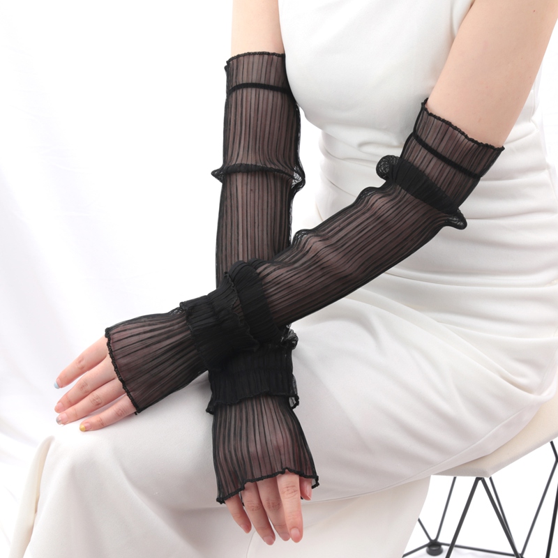 Fingerless Glove Knit - 1 쌍 얼음 실크 긴 소매