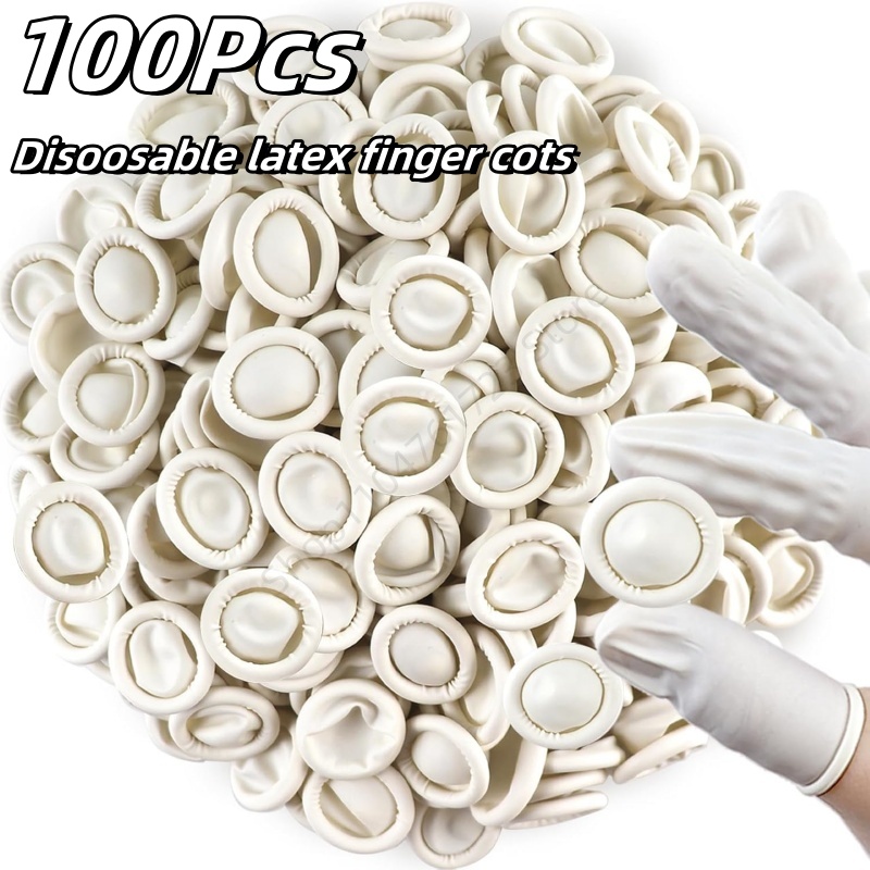 Latex Disposable Glove - 100Pcs 일회용 손가락 커버 고무 장갑