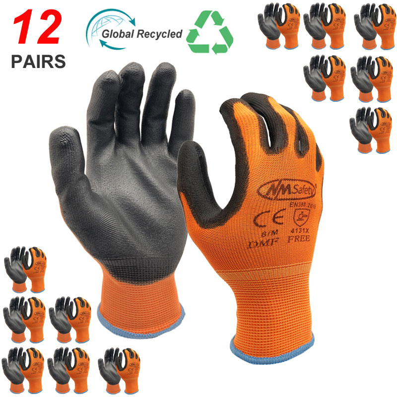 Nitrile Mechanic Glove - NMSafety 12 쌍 PU 팜 코팅용