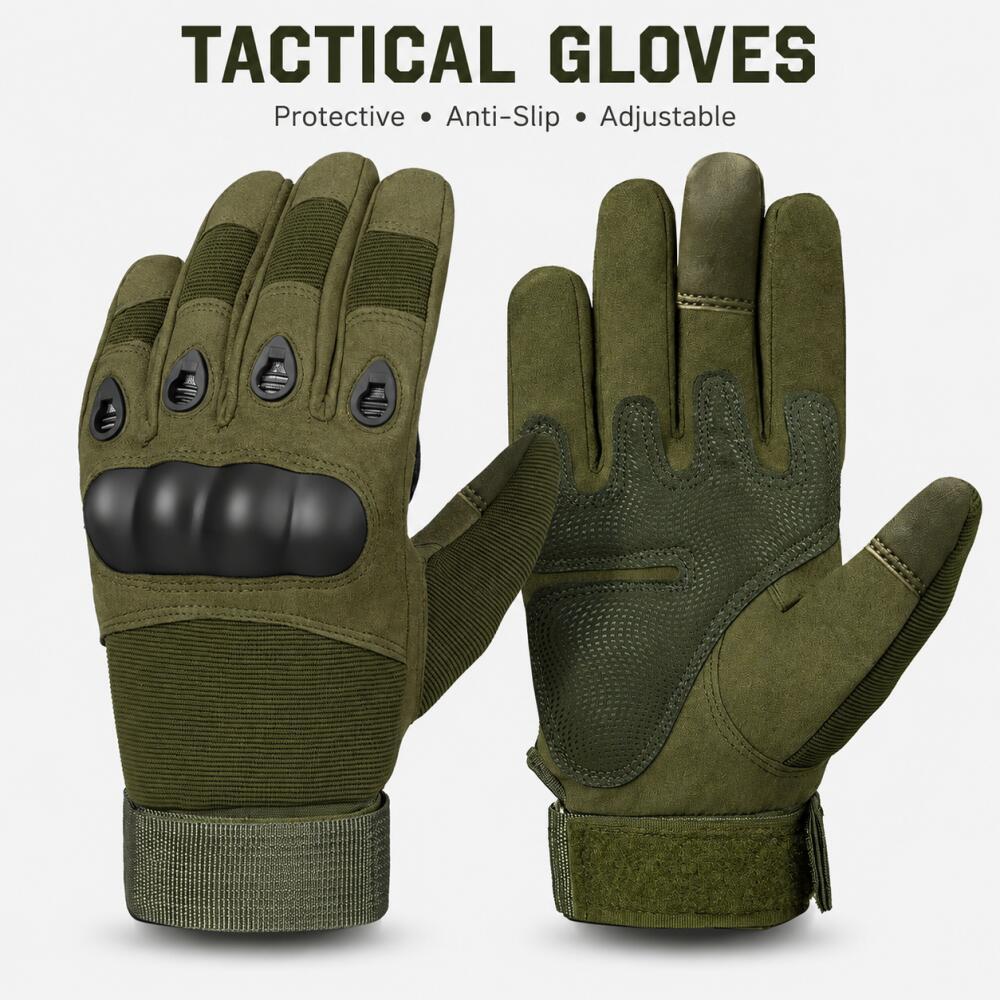 Motorcycle Glove Knuckle - 풀핑거 전술 장갑 (하드 너클, 미끄럼