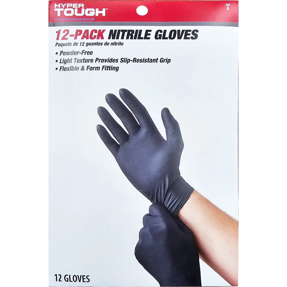 Exam Glove Nitrile - 신제품-일회용 니트릴 장갑 대형 사이즈 12쌍입