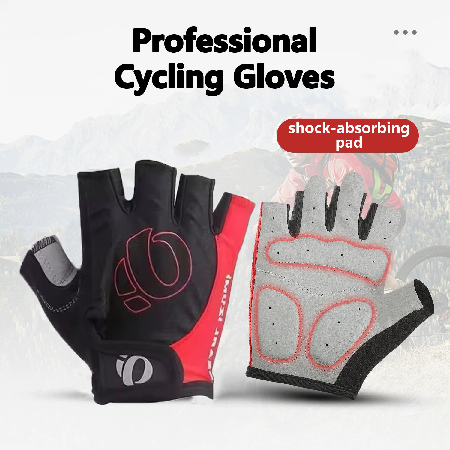 Cycling Glove Padded - 야외 사이클링 충격 흡수 하프 핑거