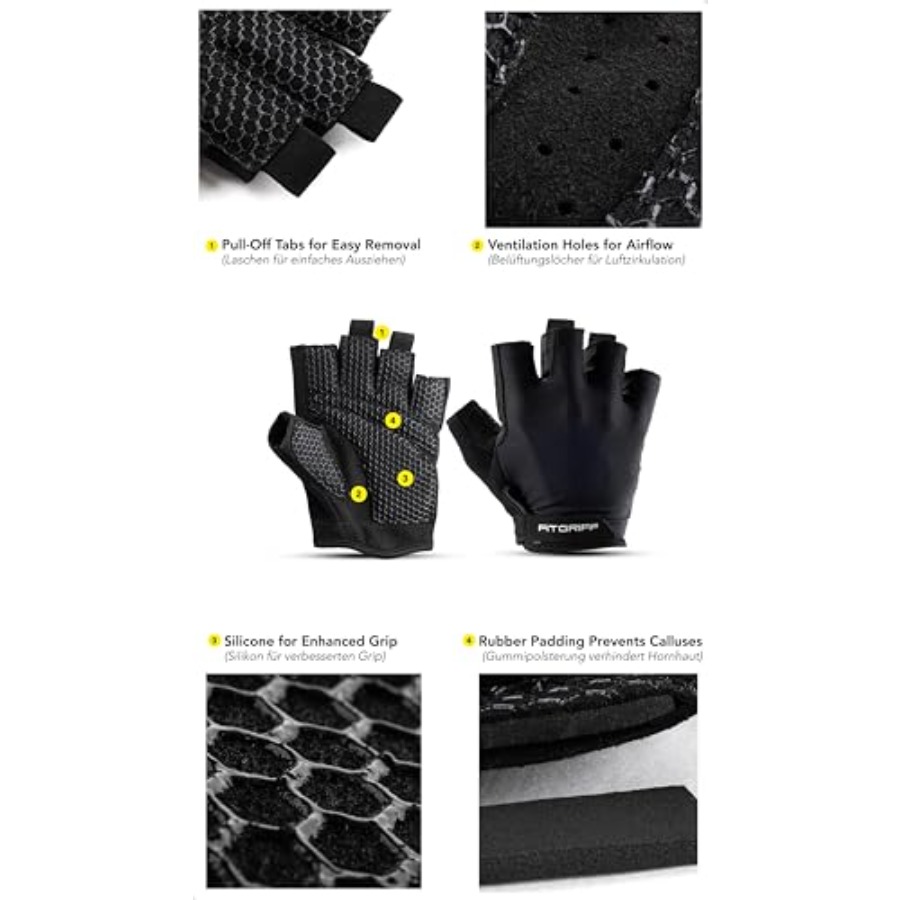 ®   남녀공용 패딩 운동 장갑 - 손가락 없는 헬스  - Workout Glove Gym 리뷰 및 가격