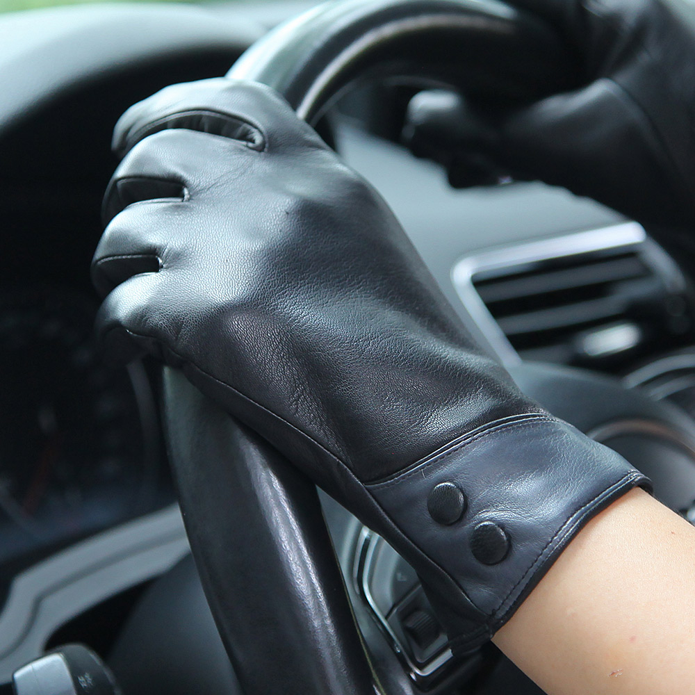 패션 블랙 진짜 가죽 장갑 여성 가을 ​​겨울 열 양모 - Wool Glove Lined 리뷰 및 가격