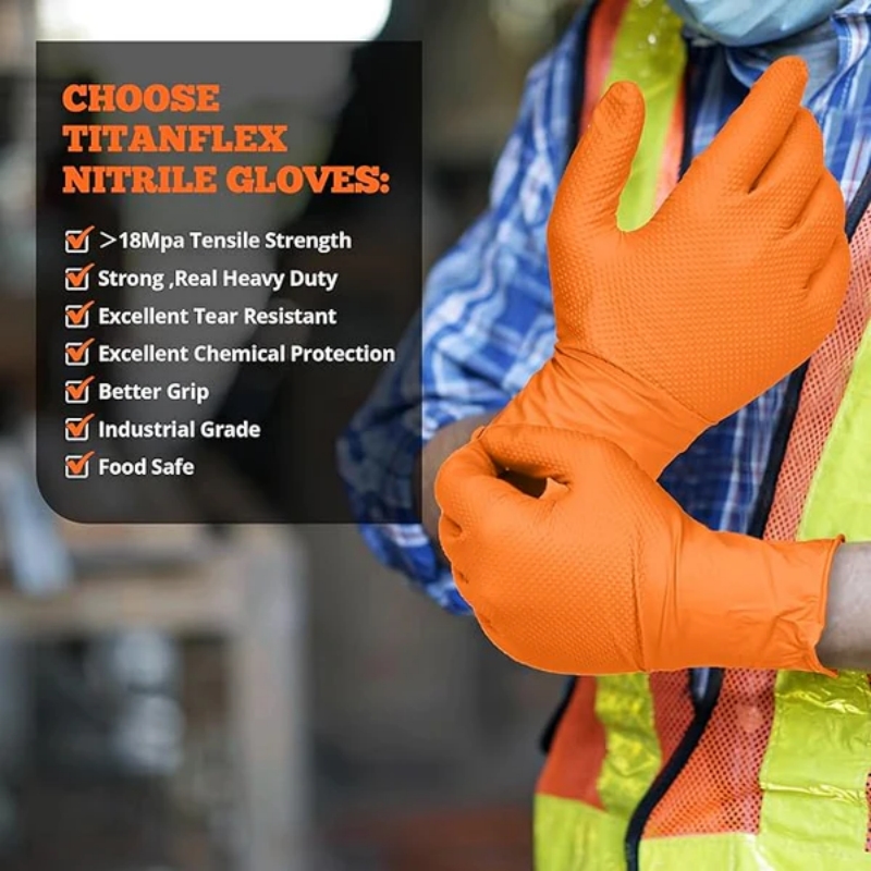 헤비 듀티 오렌지 니트릴 장갑 8mil 산업용 일회용  - Nitrile Mechanic Glove 리뷰 및 가격