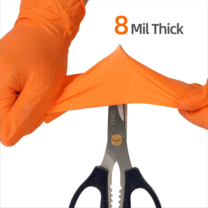 8mil 헤비 듀티 산업용 오렌지 니트릴 장갑 라텍스  - Nitrile Mechanic Glove 리뷰 및 가격