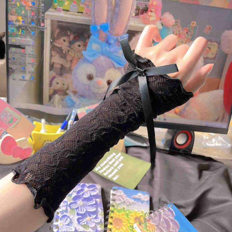 여성 고딕 메쉬 핑거리스 장갑 탄성 레이스 로리타 JK - Fingerless Glove Knit 리뷰 및 가격