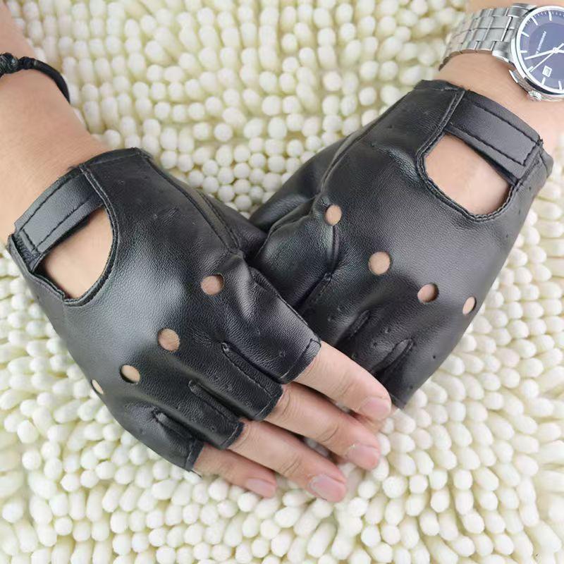 남성 유니섹스 인조 가죽 반 손가락 장갑 연극 펑크 힙 - Leather Driving Glove 리뷰 및 가격