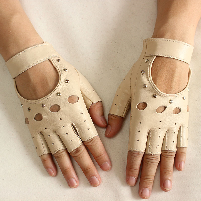 여성용 가죽 반손가락 장갑 얇은 단일 레이어 통기성 봄 - Leather Driving Glove 리뷰 및 가격