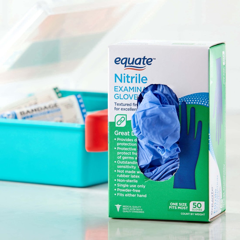 에콰트 니트릴 검진용 장갑, 대부분의 사이즈에 맞는 원 - Exam Glove Nitrile 리뷰 및 가격