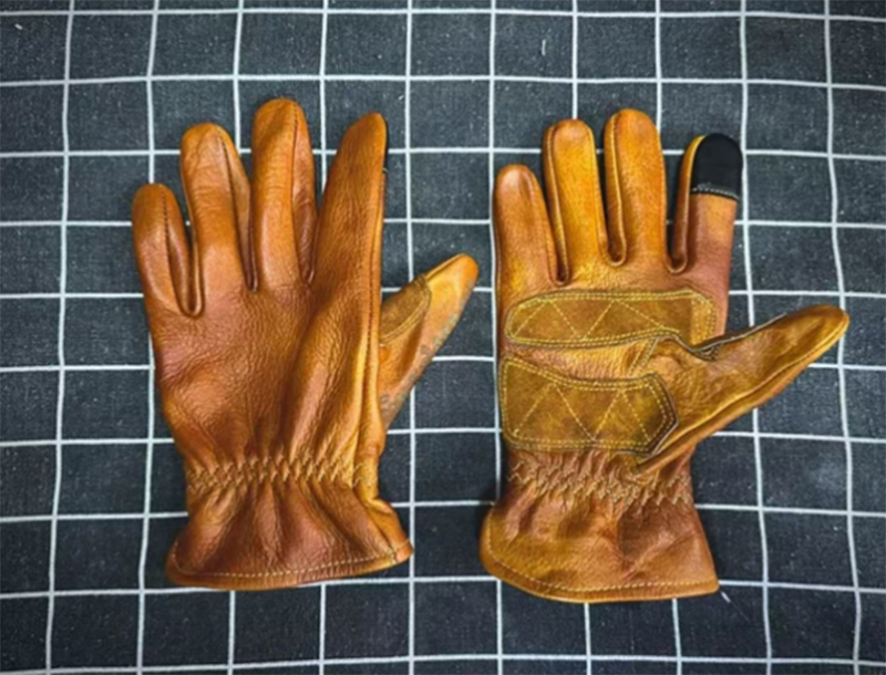 수제 진짜 가죽 레트로 오토바이 장갑, 풀 핑거 터치  - Motorcycle Glove Knuckle 리뷰 및 가격