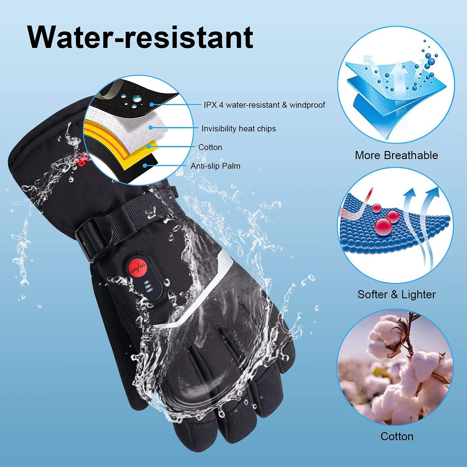 눈 사슴 겨울 온수 장갑 여성 남성 전기 오토바이 열  - Heat Resistant Glove 리뷰 및 가격