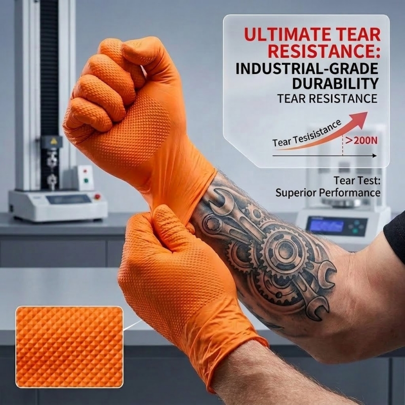 헤비 듀티 오렌지 니트릴 장갑 8mil 산업용 일회용  - Nitrile Mechanic Glove 리뷰 및 가격