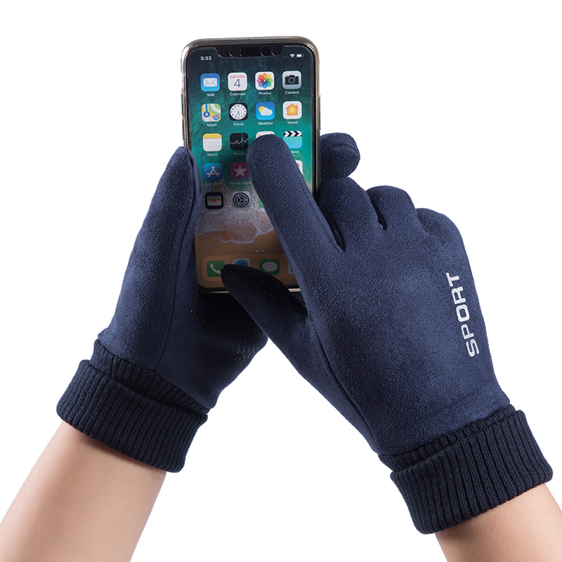 남성 겨울 스웨이드 가죽 플러시 두꺼운 반 손가락 터치 - Leather Driving Glove 리뷰 및 가격