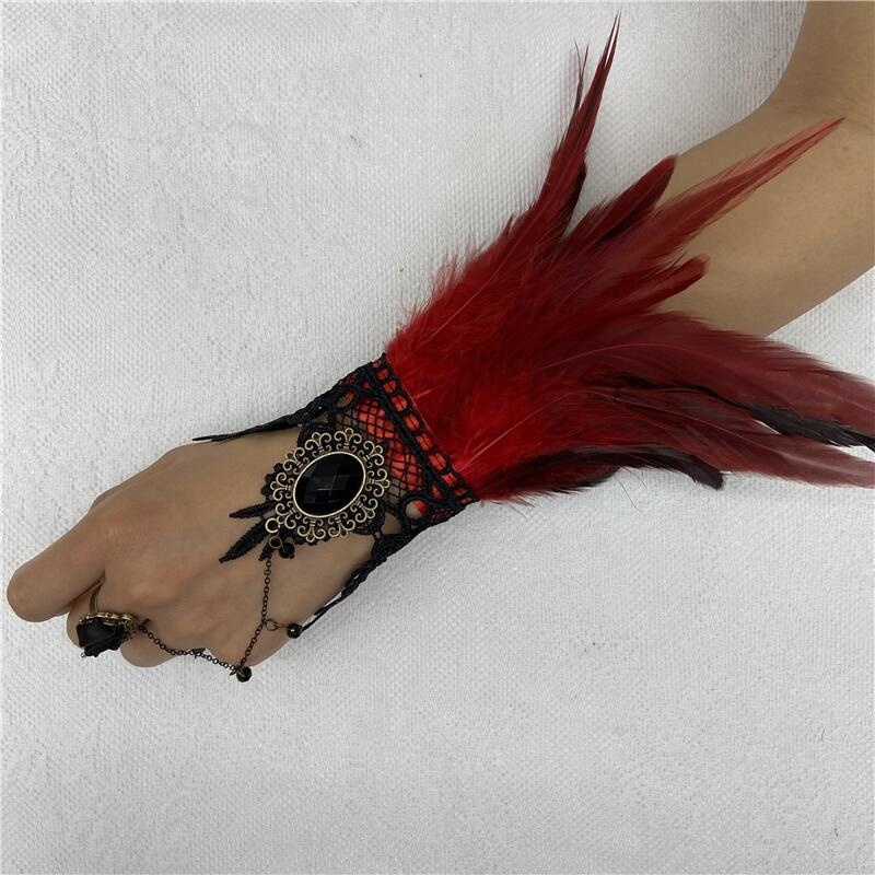 할로윈 깃털 레이스 장갑 핑거리스 미튼 고스 드레스,  - Motorcycle Glove Knuckle 리뷰 및 가격