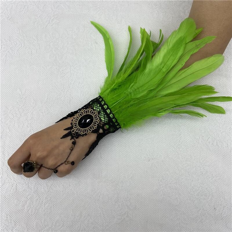 할로윈 깃털 레이스 장갑 핑거리스 미튼 고스 드레스,  - Motorcycle Glove Knuckle 리뷰 및 가격