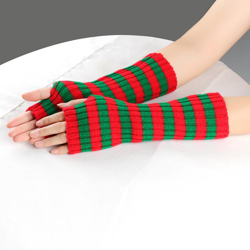 겨울용 따뜻한 긴 소매 고딕 스트라이프 니트 울 암 워 - Fingerless Glove Knit 리뷰 및 가격