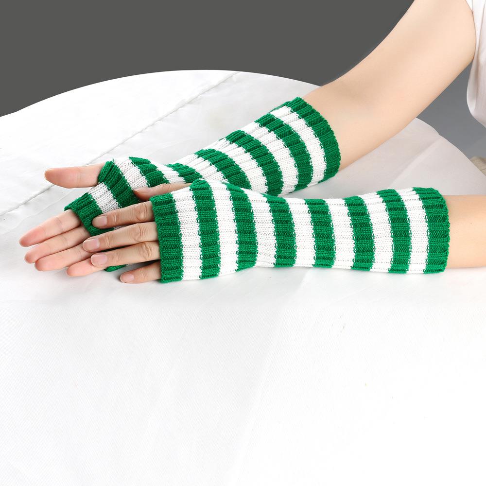 겨울용 따뜻한 긴 소매 고딕 스트라이프 니트 울 암 워 - Fingerless Glove Knit 리뷰 및 가격