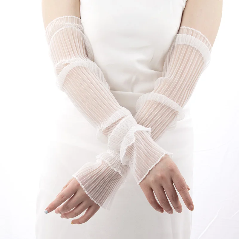 여름 긴 핑거리스 장갑 여성 야외 태양 보호 슬리브 얇 - Fingerless Glove Knit 리뷰 및 가격