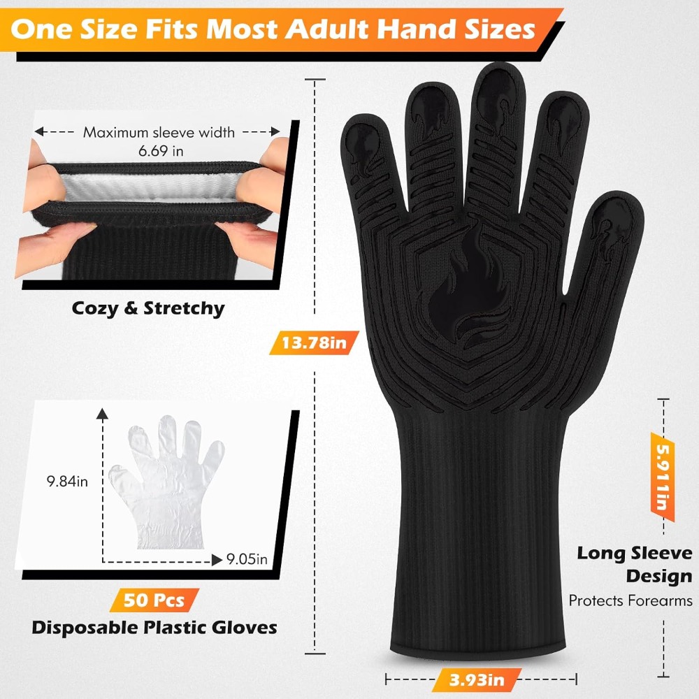 바베큐 장갑, 1472 ° F 내열 장갑, 내화 장갑, - Oven Mitt Silicone 리뷰 및 가격